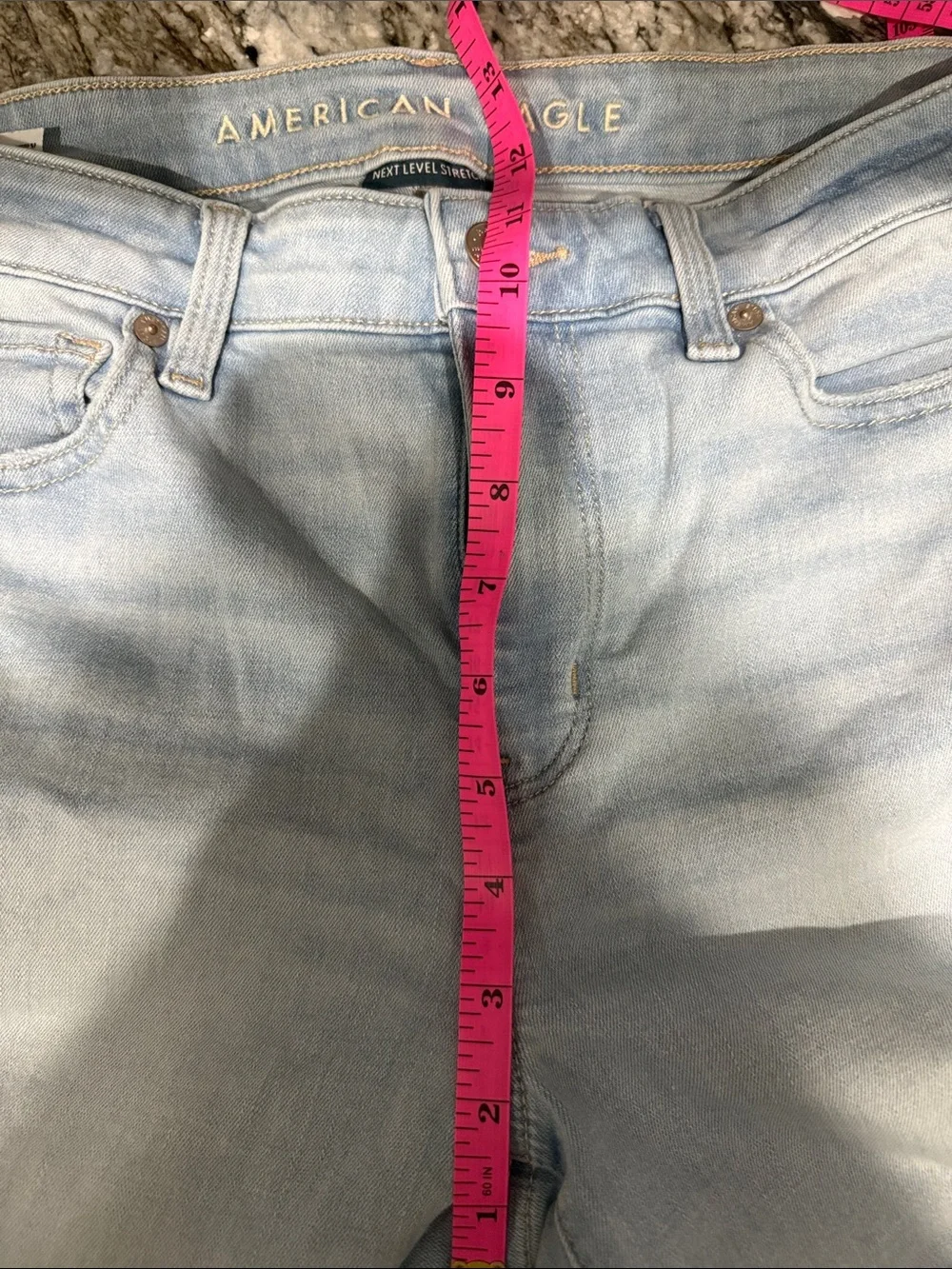 American Eagle Outfitters Light Wash High Rise Kick Boot Cropped Stretch Sz 8 - Picture 6 of 9